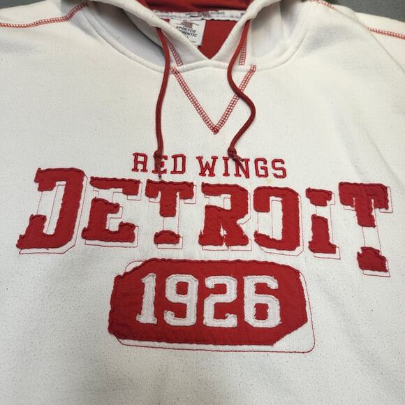 Detroit Redwings Hoodie Mens XL White NHL Hockey Pullover Sweatshirt Long Sleeve - Picture 3 of 10